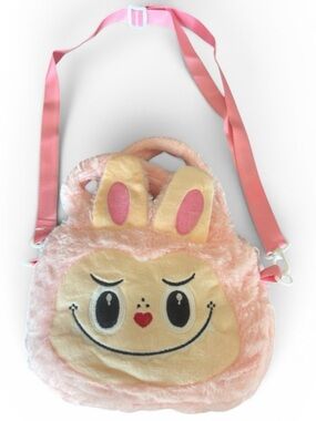 Pink Plush Monster Crossbody Bag